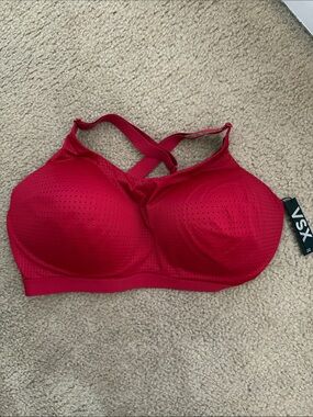 Victoria's Secret Crimson Perforated Wireless Crisscross Sports Bra